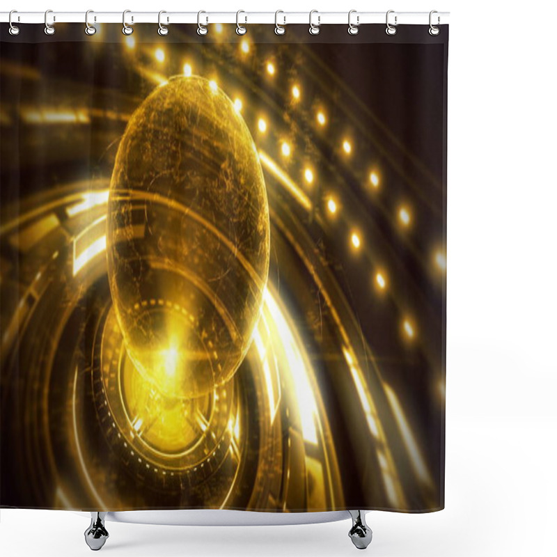 Personality  A Stylized Rendering Of The Earth Conveying The Modern Digital Age 3d Illustration Shower Curtains