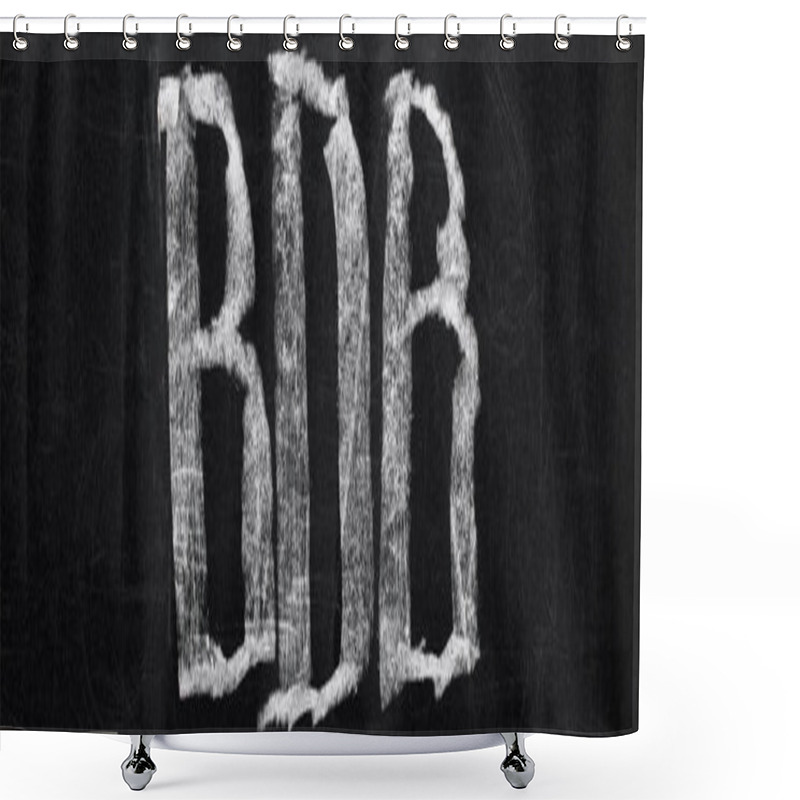 Personality  Panoramic Shot Of Black Chalk Board With Lettering Bdb Shower Curtains