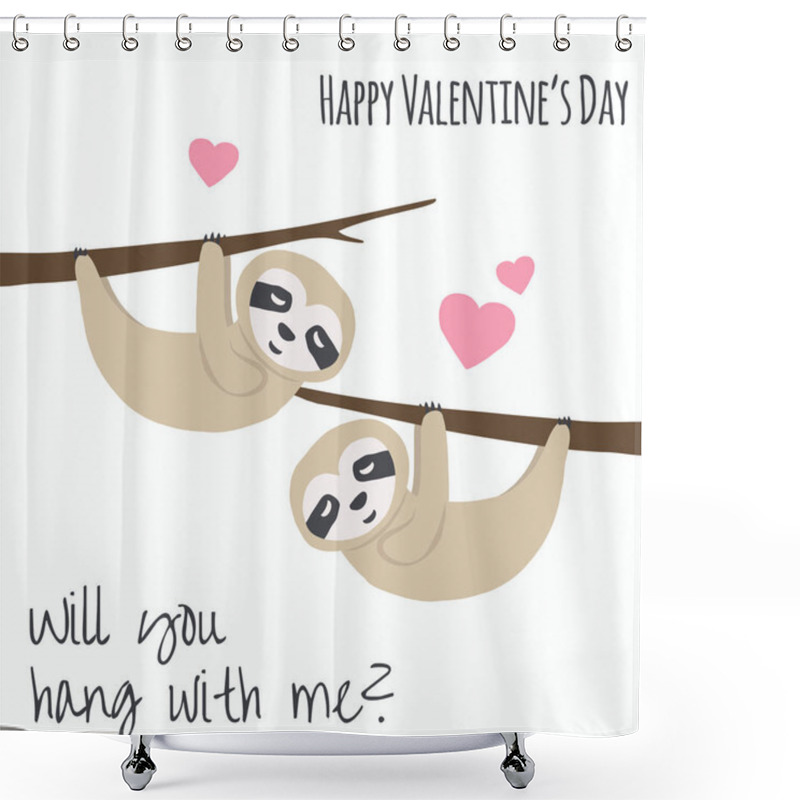 Personality  Happy Valentines Day Card, Illustration In Vector Format Shower Curtains