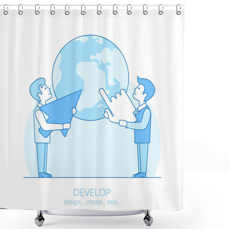 Personality  Business Develop Idea Worldwide Concept. Shower Curtains