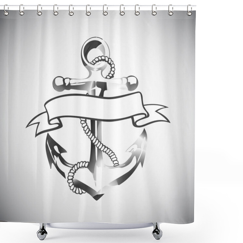 Personality  Anchor Icon Vector, Tattoo, Logo, Grunge, Design, Floral, Hand,  Shower Curtains