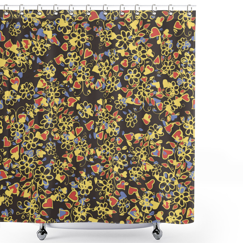 Personality  Floral Seamless Pattern  Shower Curtains