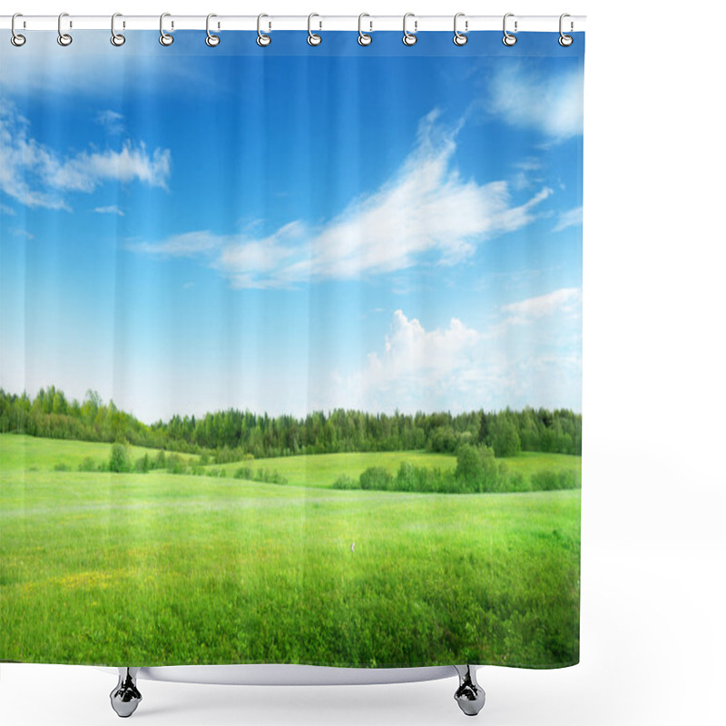 Personality  Field Of Grass And Perfect Sky Shower Curtains