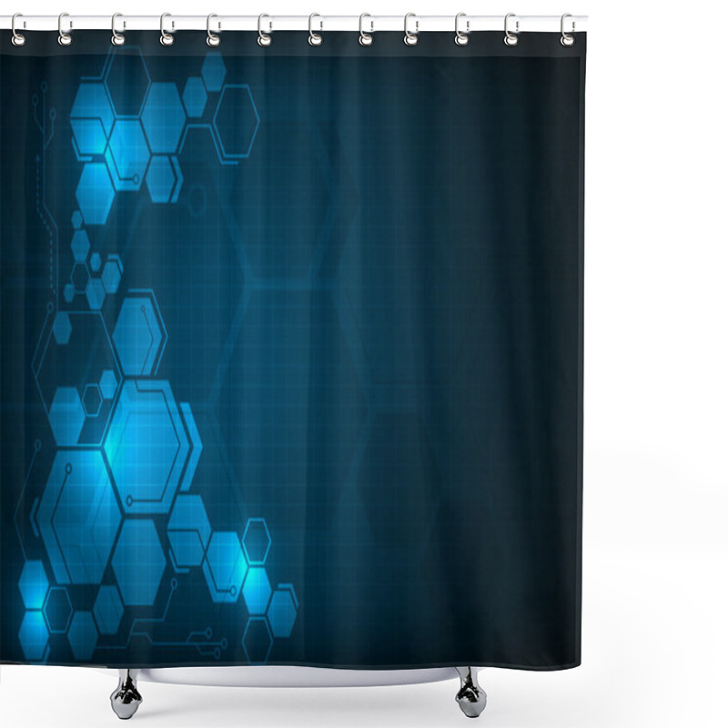 Personality  Hexagon Pattern Hi Tech Background Shower Curtains