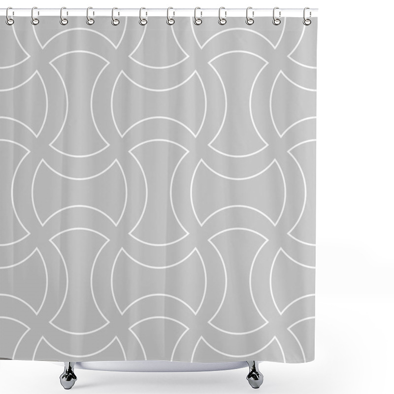 Personality  Gray And White Geometric Monochrome Ornament. Seamless Pattern For Web, Textile And Wallpapers Shower Curtains