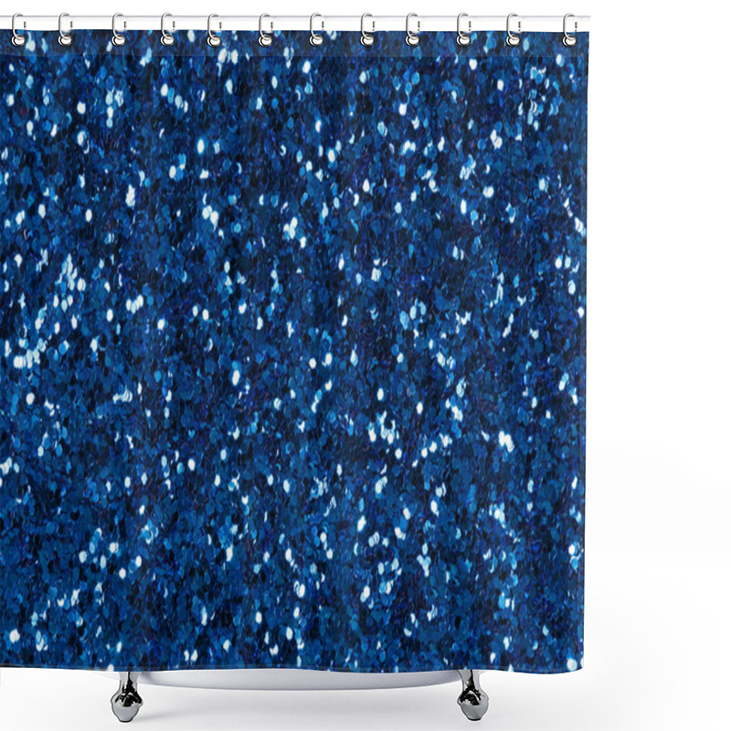 Personality  Texture From Blue Glitter. Shower Curtains