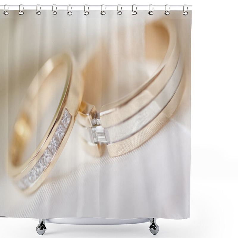 Personality  Wedding Rings Shower Curtains