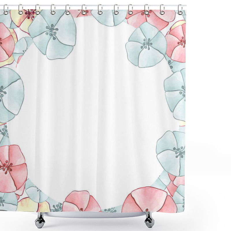 Personality  Round Floral Frame Shower Curtains