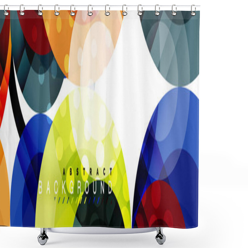 Personality  Overlapping Circles Design Background Shower Curtains