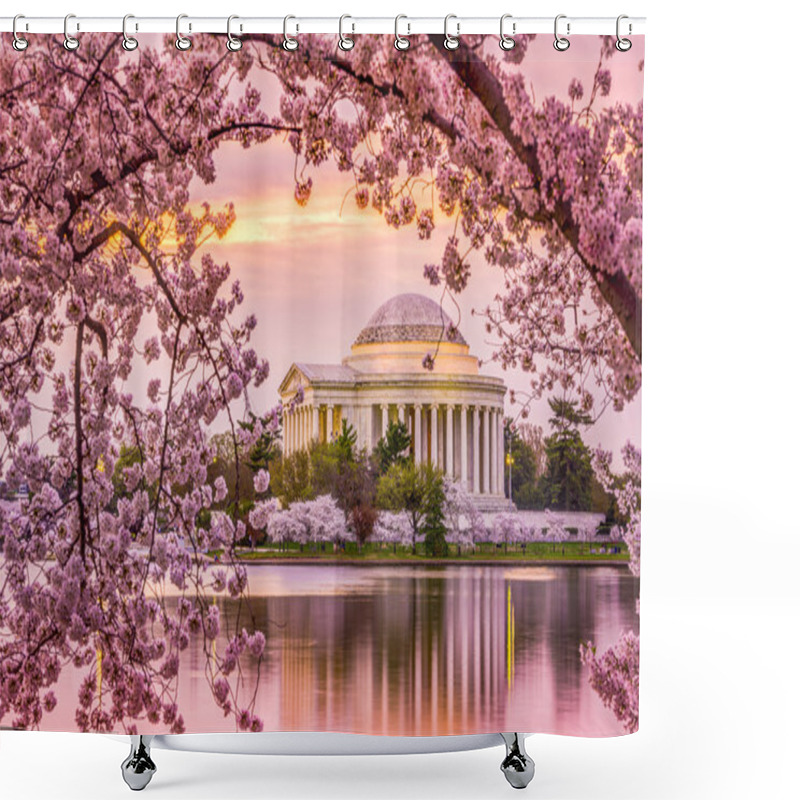 Personality  Jefferson Memorial In Spring Shower Curtains