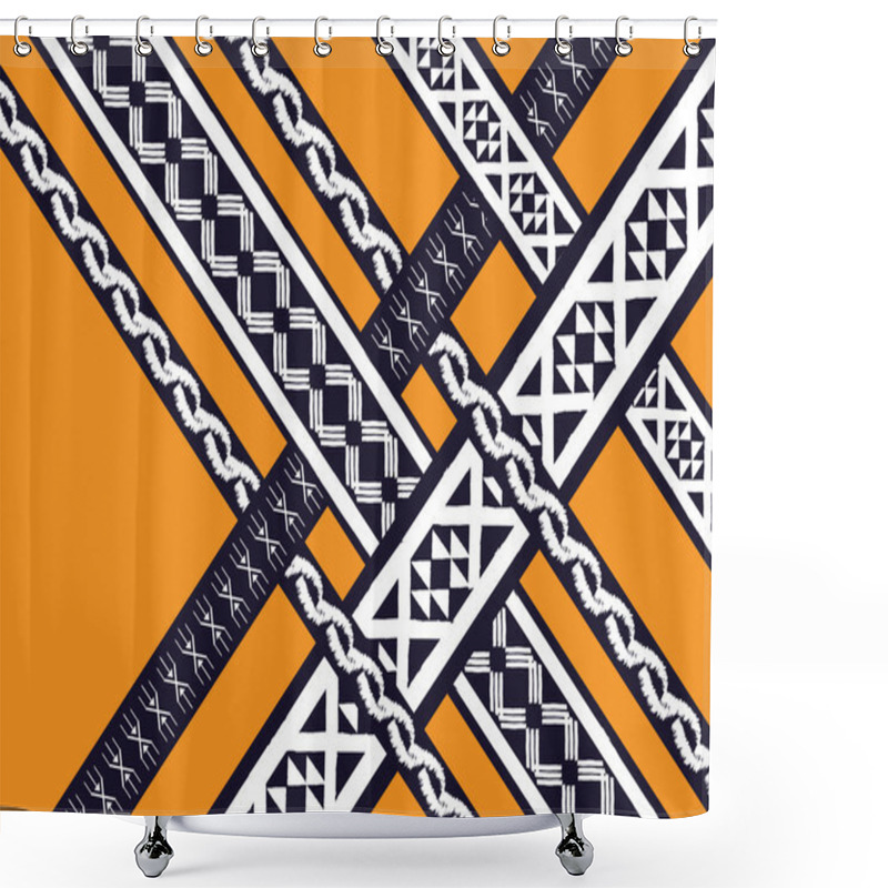 Personality  Geometric Ethnic Pattern Seamless Design For Background,wallpaper,clothing And Wrapping.  Shower Curtains