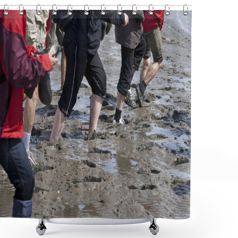 Personality  Group Of People Walking On The Beach Shower Curtains