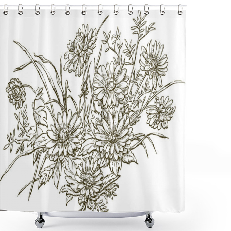 Personality  Bouquet Of The Daisy Shower Curtains