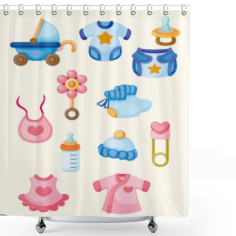 Personality  Cartoon Baby Good Icon Set Shower Curtains