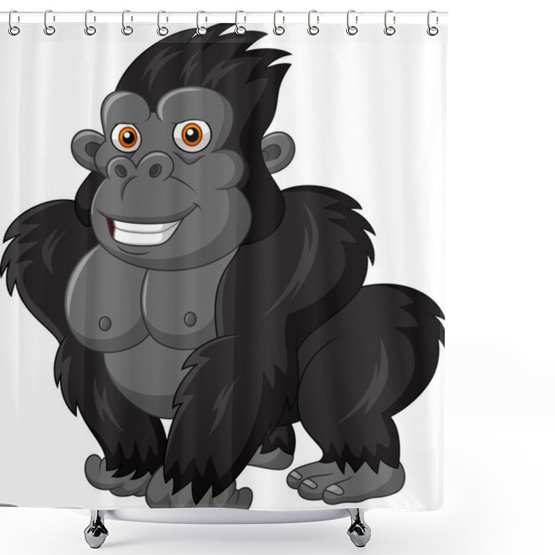 Personality  Cute Gorilla Isolated On White Background Shower Curtains