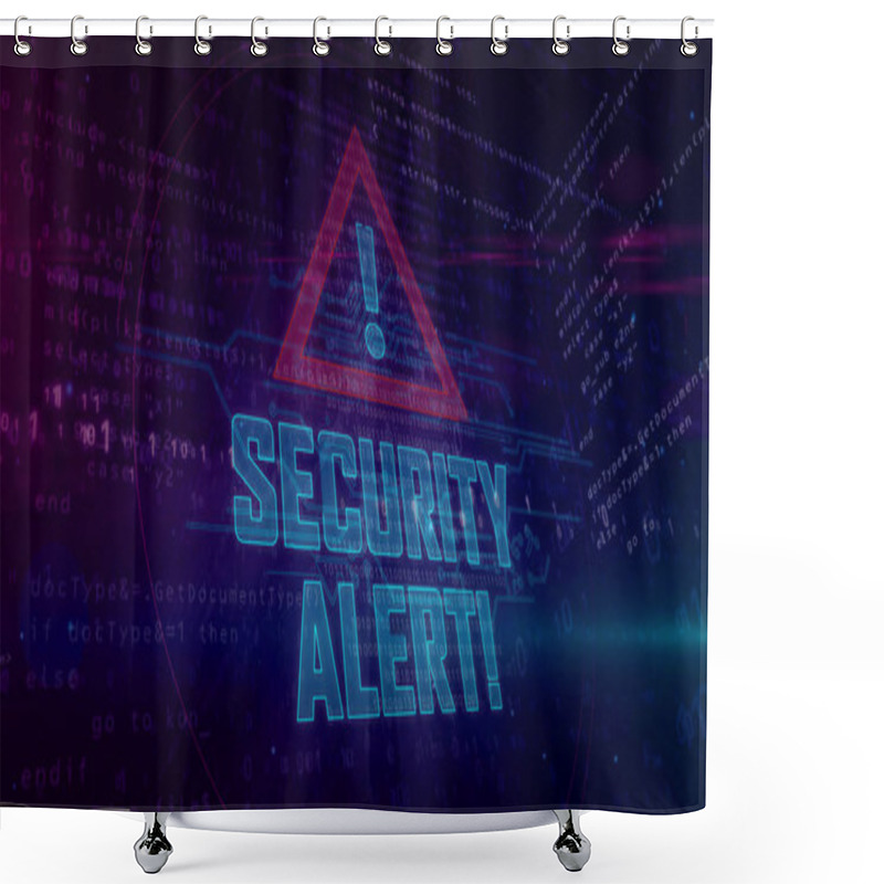 Personality  Security Alert Hologram Illustration Shower Curtains