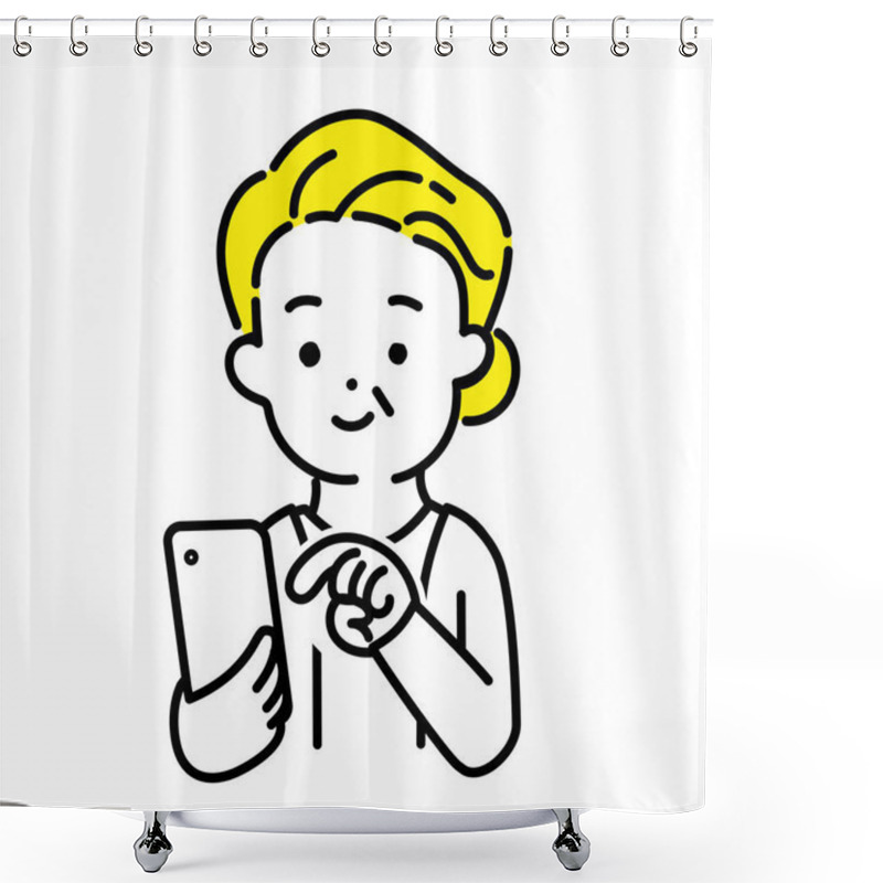 Personality  Illustration Series Of Cute Person _ Senior Women_Motan Shower Curtains