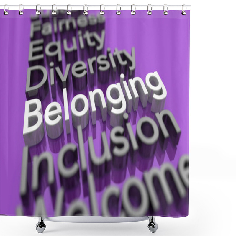 Personality  Belonging Diversity Equity Inclusion DEIB Workplace Fairness Welcoming 3d Illustration Shower Curtains