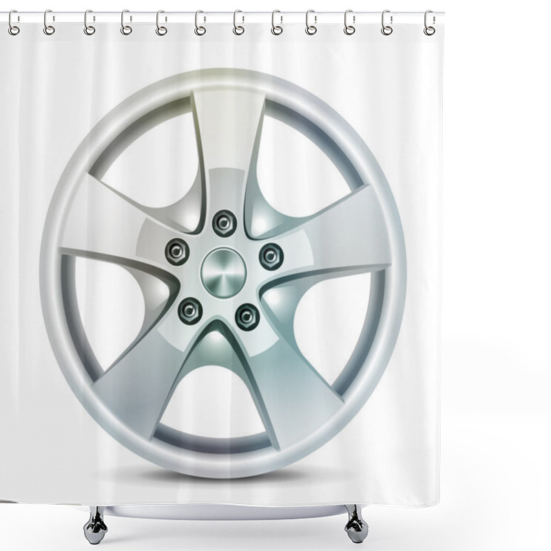 Personality  Wheel Rim, Vector Shower Curtains