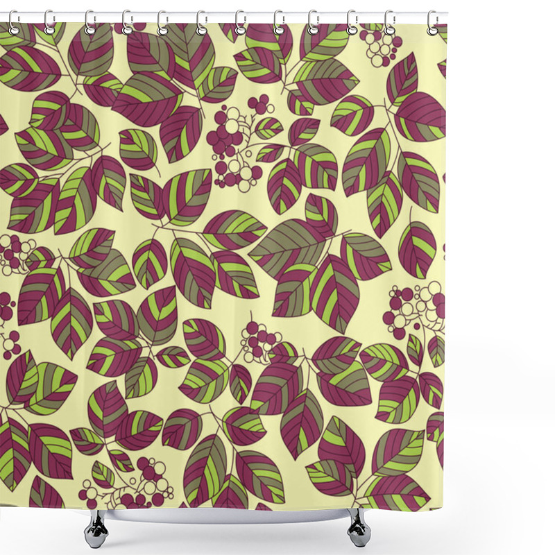 Personality  Seamless Green Leaves Pattern Shower Curtains