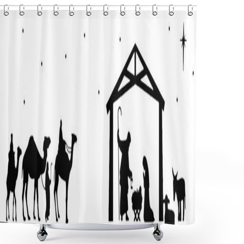 Personality  Christmas Manger - Bethlehem, Birth Of Jesus Shower Curtains