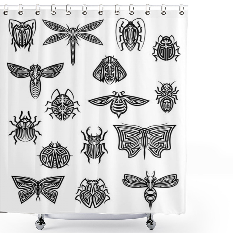 Personality  Insect Animals Tattoos And Symbols Shower Curtains