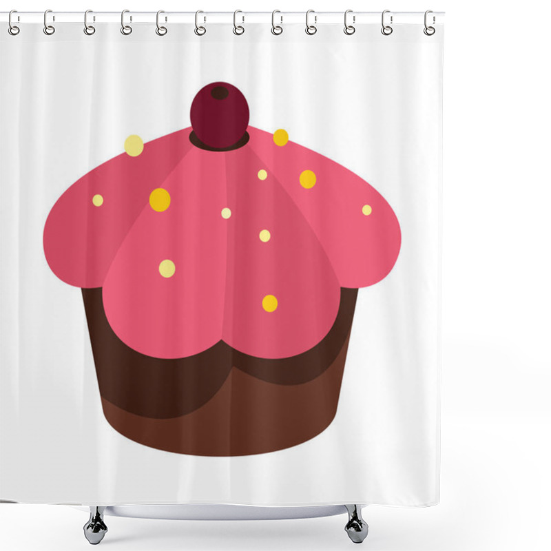 Personality  Cartoon Tasty Cake Isolated On White Background Shower Curtains