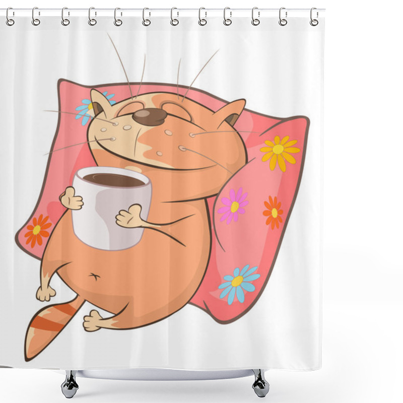 Personality  Cartoon Cute Cat Shower Curtains