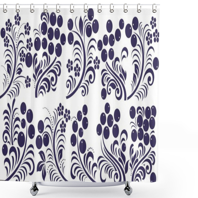 Personality  Set Of Russian Traditional Drawings Shower Curtains