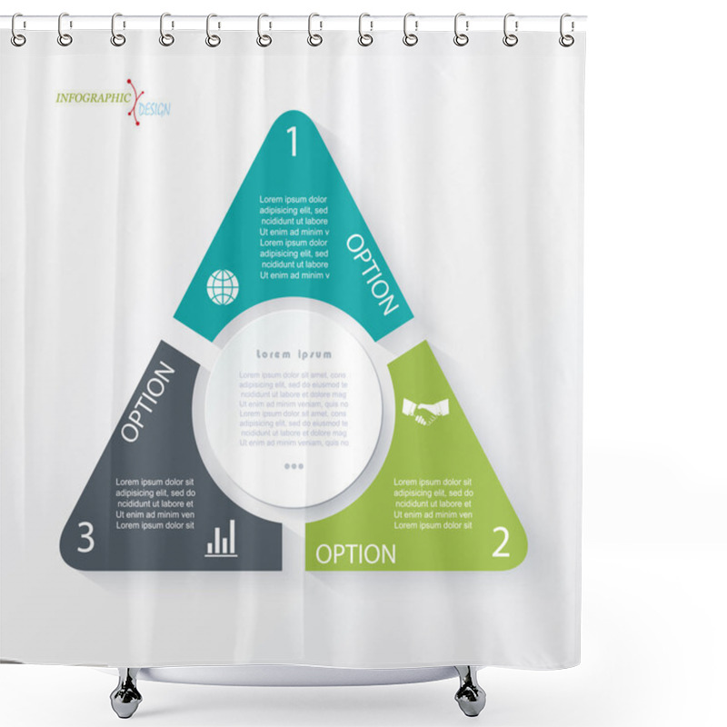 Personality  Business Concept Design With Triangle And 3 Segments. Infographi Shower Curtains