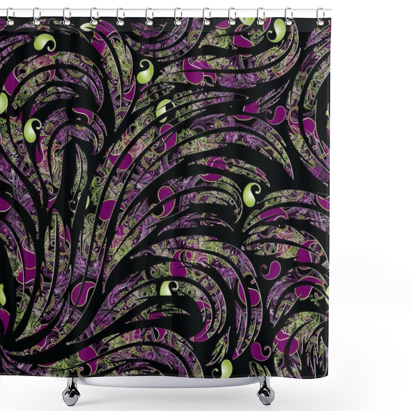 Personality  Floral  Paisley Seamless Pattern. Vector Paisley Flowers. Shower Curtains