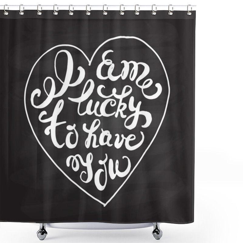 Personality  Heart With Hand Drawn Typography Poster Shower Curtains