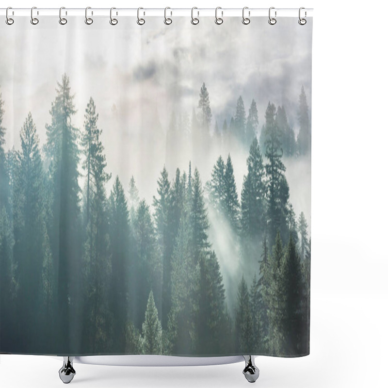 Personality  Magic Misty Forest. Beautiful Natural Landscapes. Shower Curtains