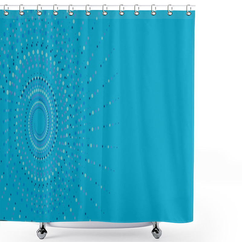 Personality  Blue Technology Concentration Pattern Background Shower Curtains