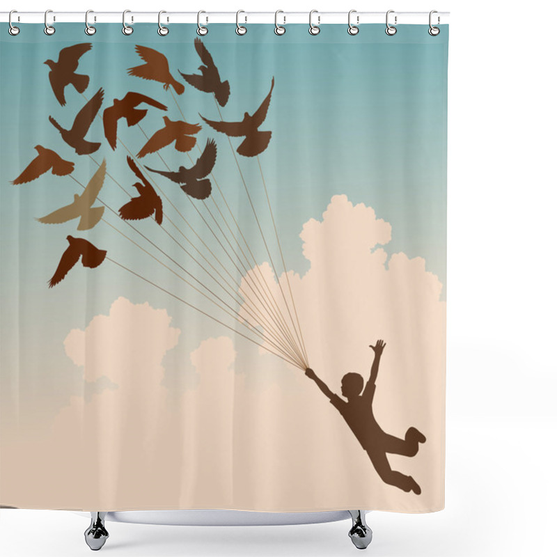 Personality  Pigeon Boy Shower Curtains