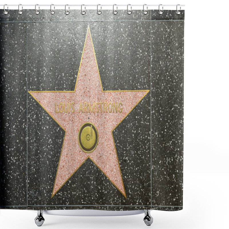 Personality  Louis Armstrongs Star On Hollywood Walk Of Fame Shower Curtains