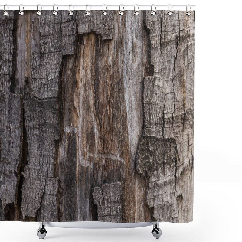 Personality  Close Up View Of Bark On Tree Trunk  Shower Curtains