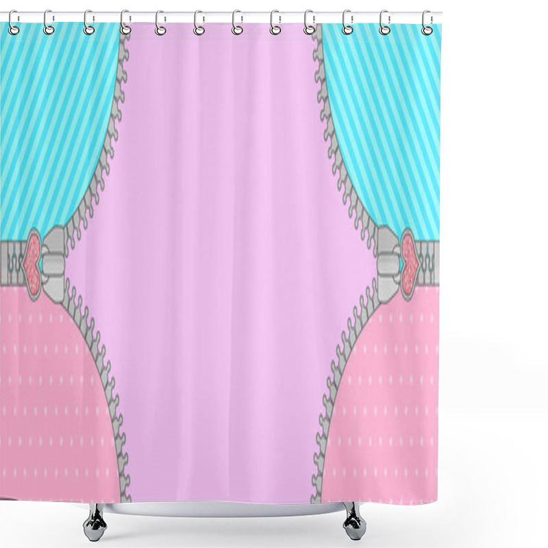 Personality  Cute Surprise Background With Open Zipper And Crystals. Birthday Congratulation Or Invitation Fashion Girls Party Shower Curtains