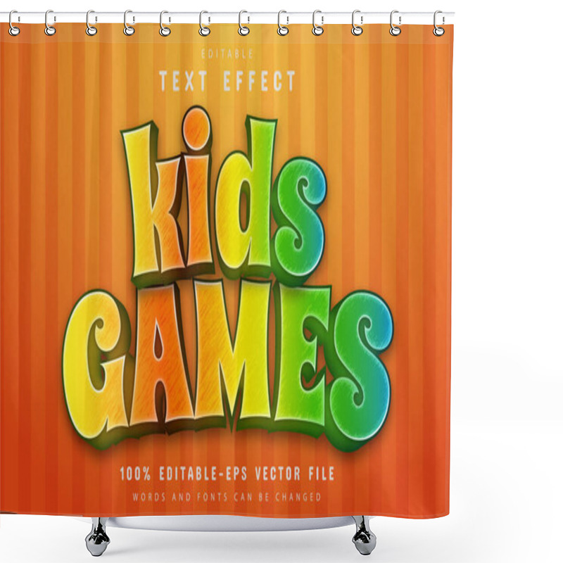 Personality  Kids Game Text Effect Editable Shower Curtains