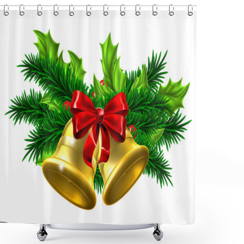 Personality  Christmas Bells Ornament Shower Curtains