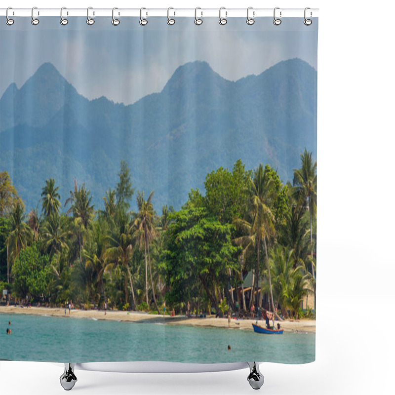 Personality  Tourists Resting On Beautiful Tropical Beach On Koh Chang Island, Thailand Shower Curtains