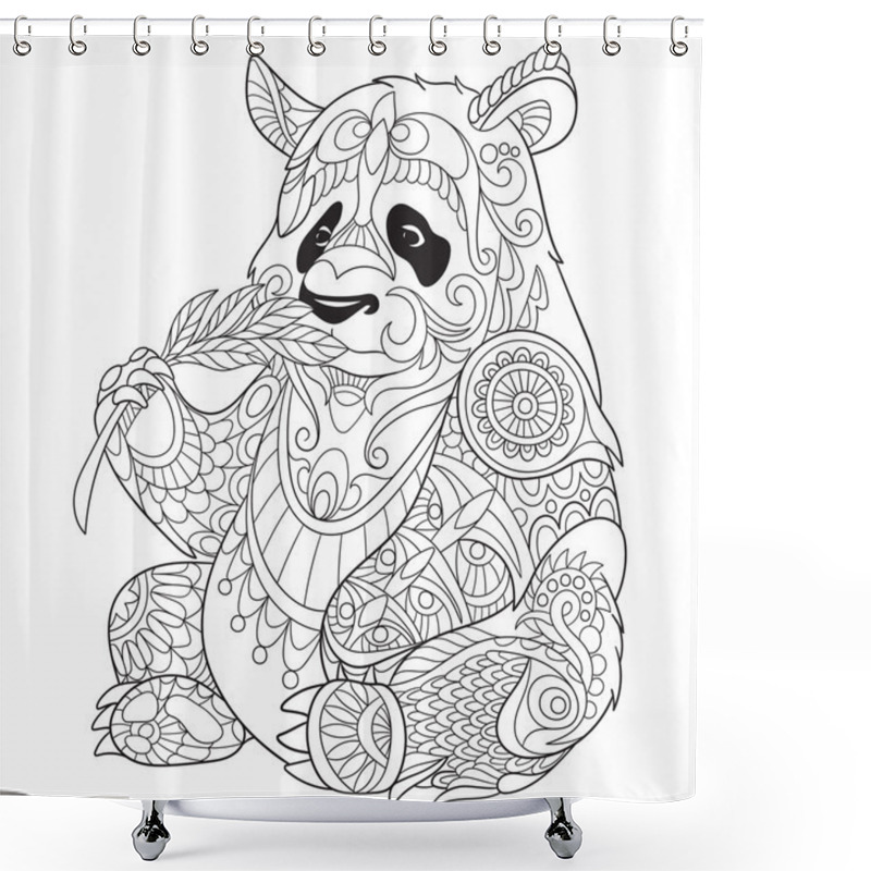 Personality  Zentangle Stylized Panda Shower Curtains