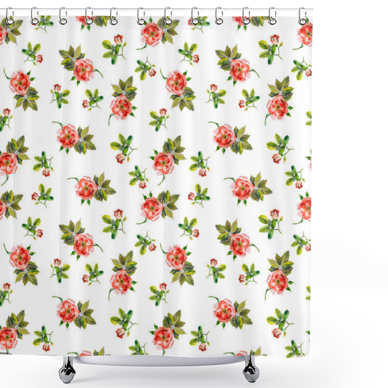 Personality  Spring Seamless Pattern With Wild Roses Shower Curtains