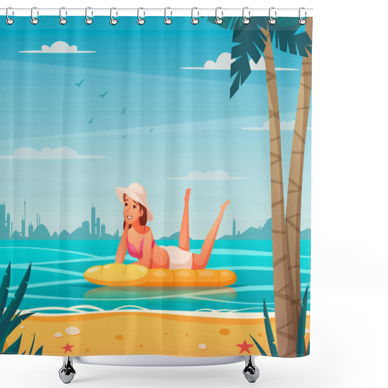 Personality  Water Sports Cartoon Background Shower Curtains