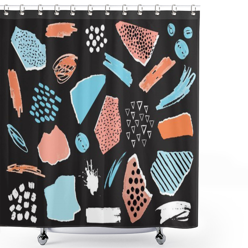 Personality  Hand Drawn Collage Design Elements Shower Curtains