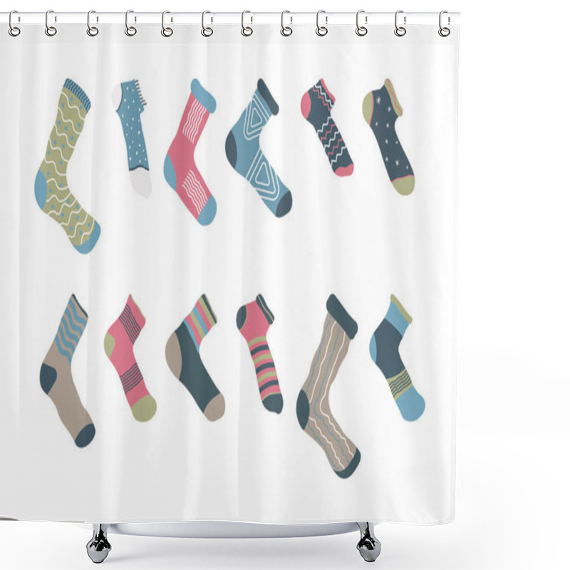 Personality  Set Trendy Socks. Shower Curtains