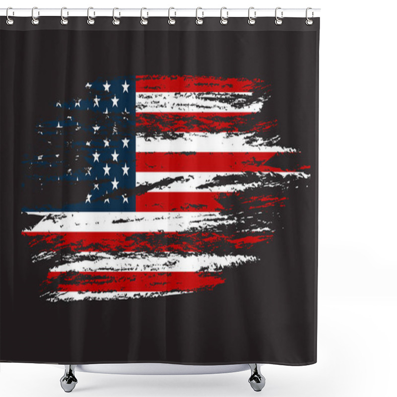 Personality  Grunge Flag Of The USA In With Grunge Texture. Shower Curtains