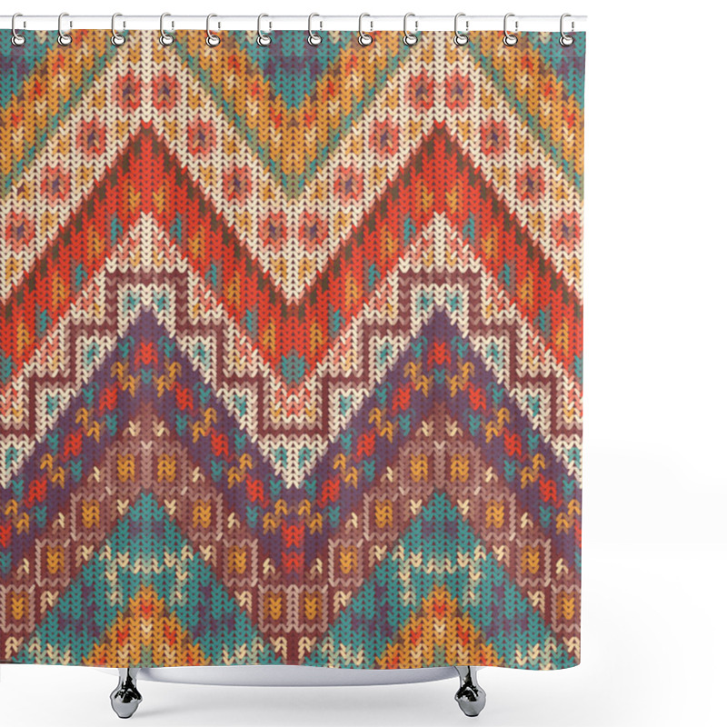 Personality  Knitted Navajo Pattern Shower Curtains