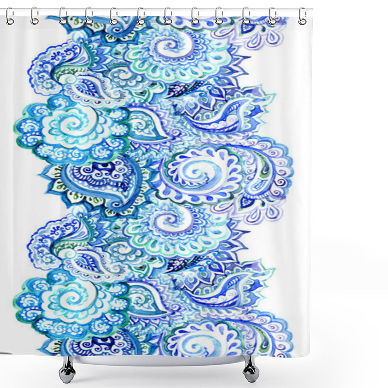 Personality  Repeats Seamless Border With Persian Ornament Shower Curtains