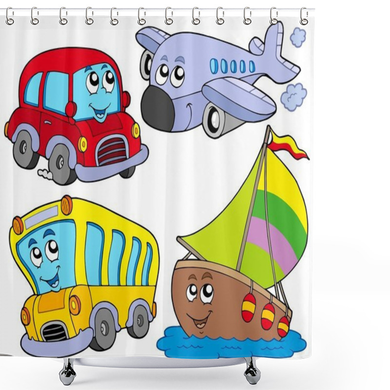 Personality  Various Cartoon Vehicles Shower Curtains